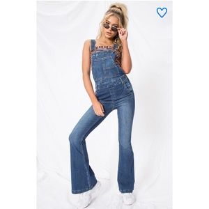 Free People Carly Flare Overalls